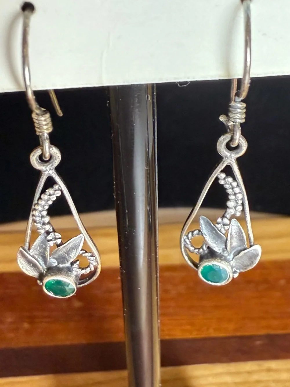baked beads silver teardrop